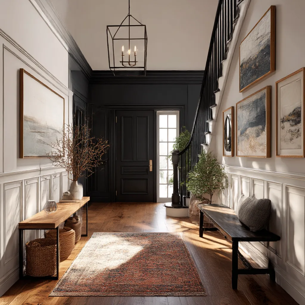 bright transitional foyer