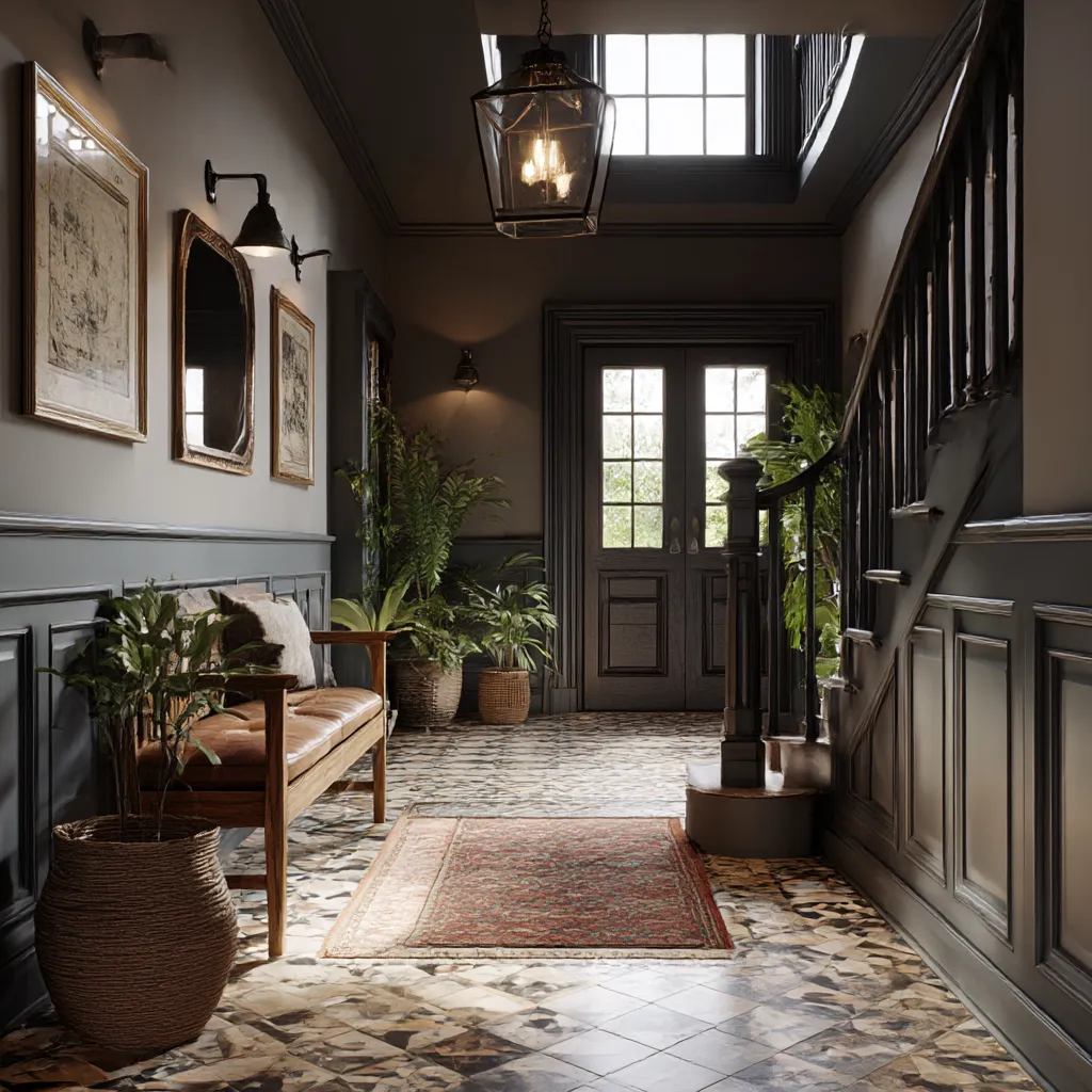 heritage inspired warm toned hallway