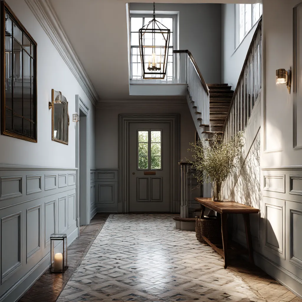 light classic staircase foyer