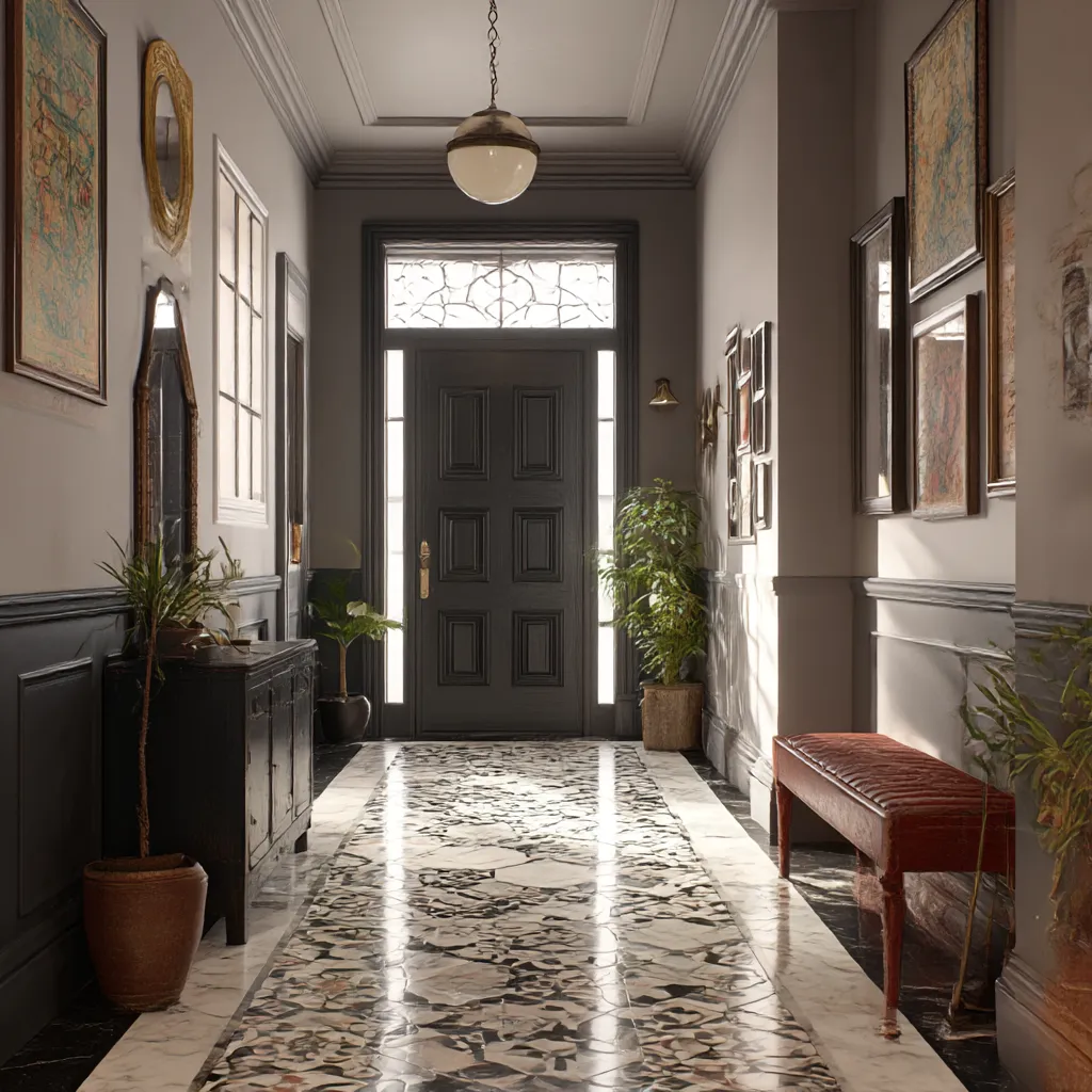 modern terrazzo entry design