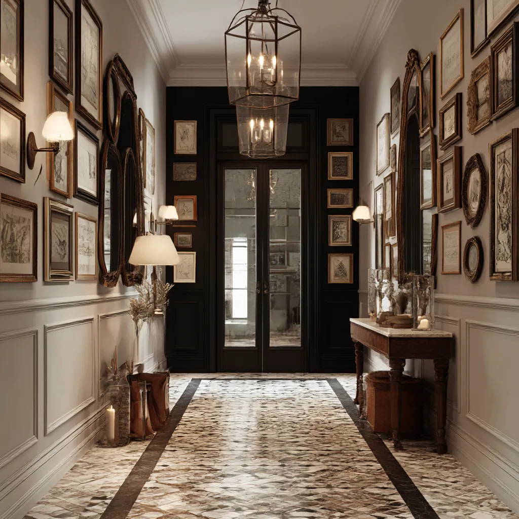 vintage gallery hallway