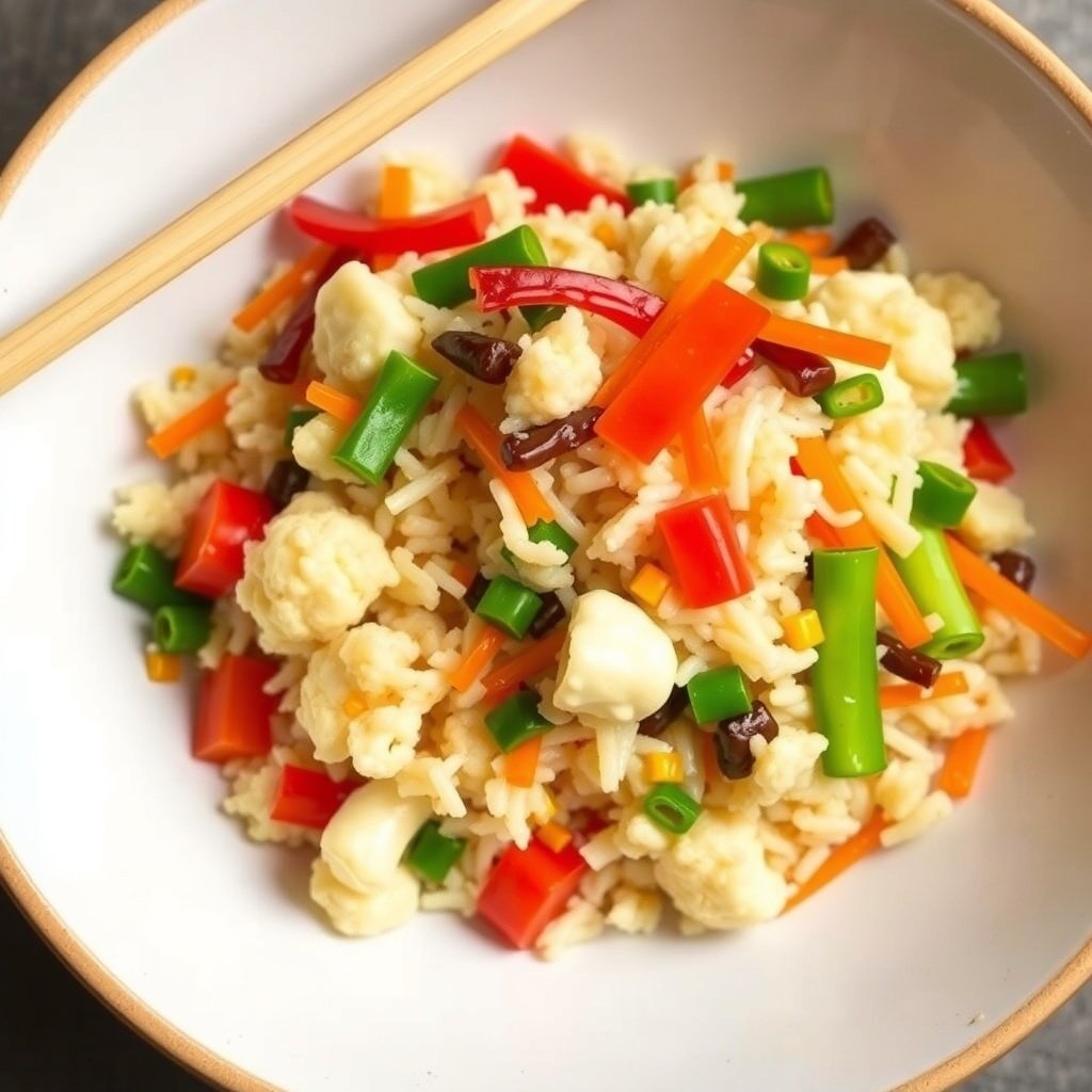 cauliflower fried rice with mixed vegetables