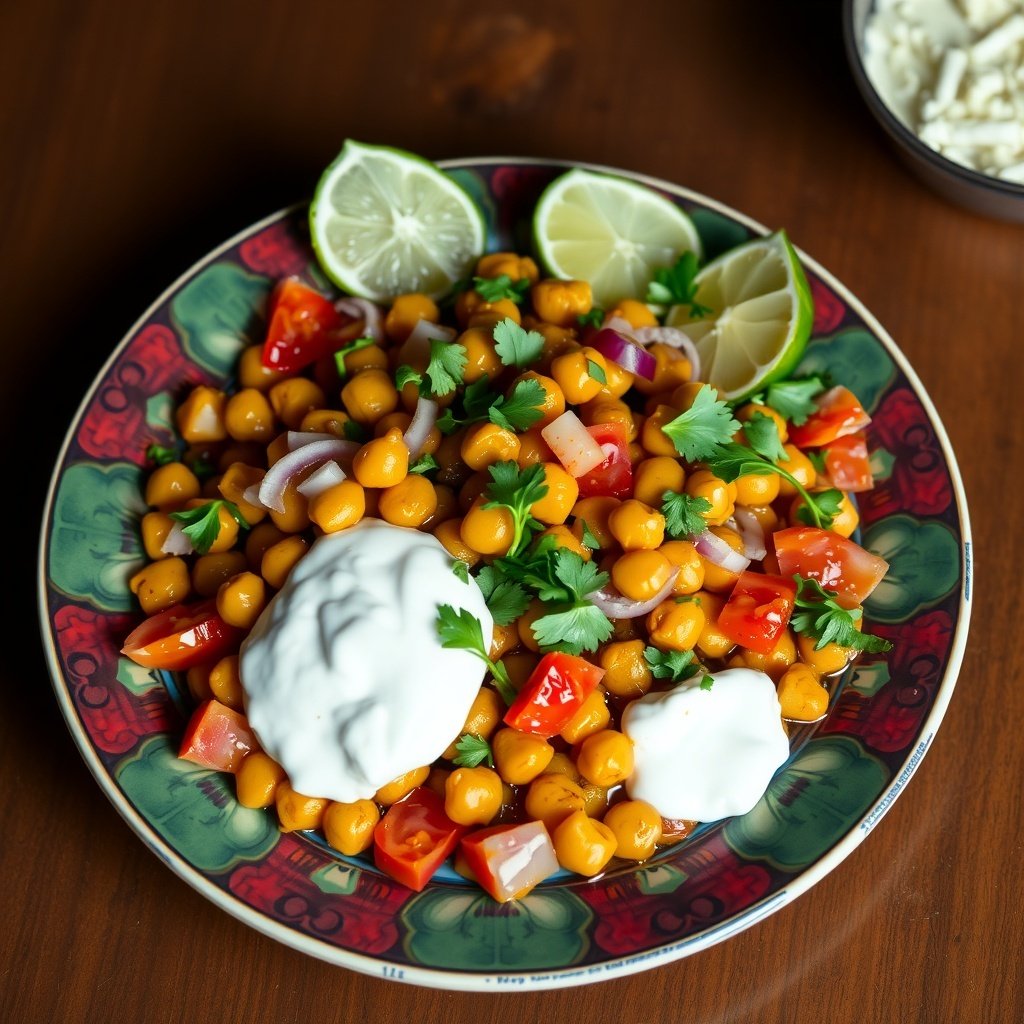 chana chaat dinner plate