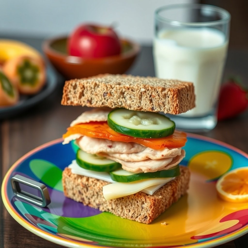 chicken or turkey sandwich whole wheat bread cucum