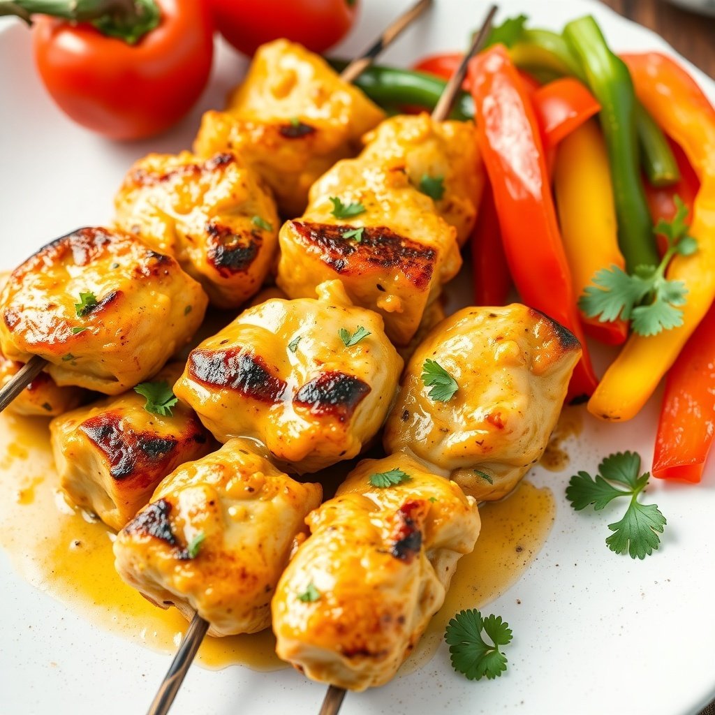 coconut curry chicken skewers
