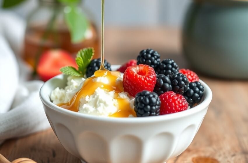 cottage cheese and berry bowl