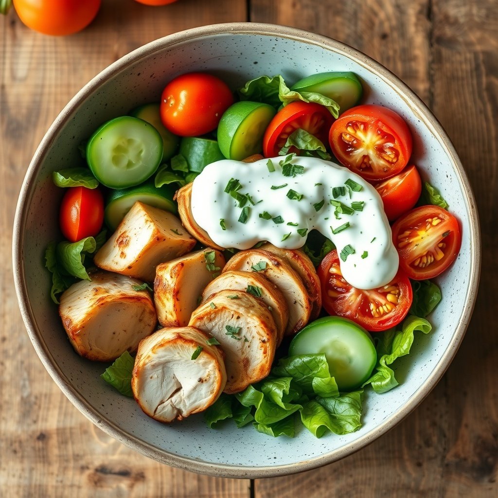 greek yogurt chicken bowl