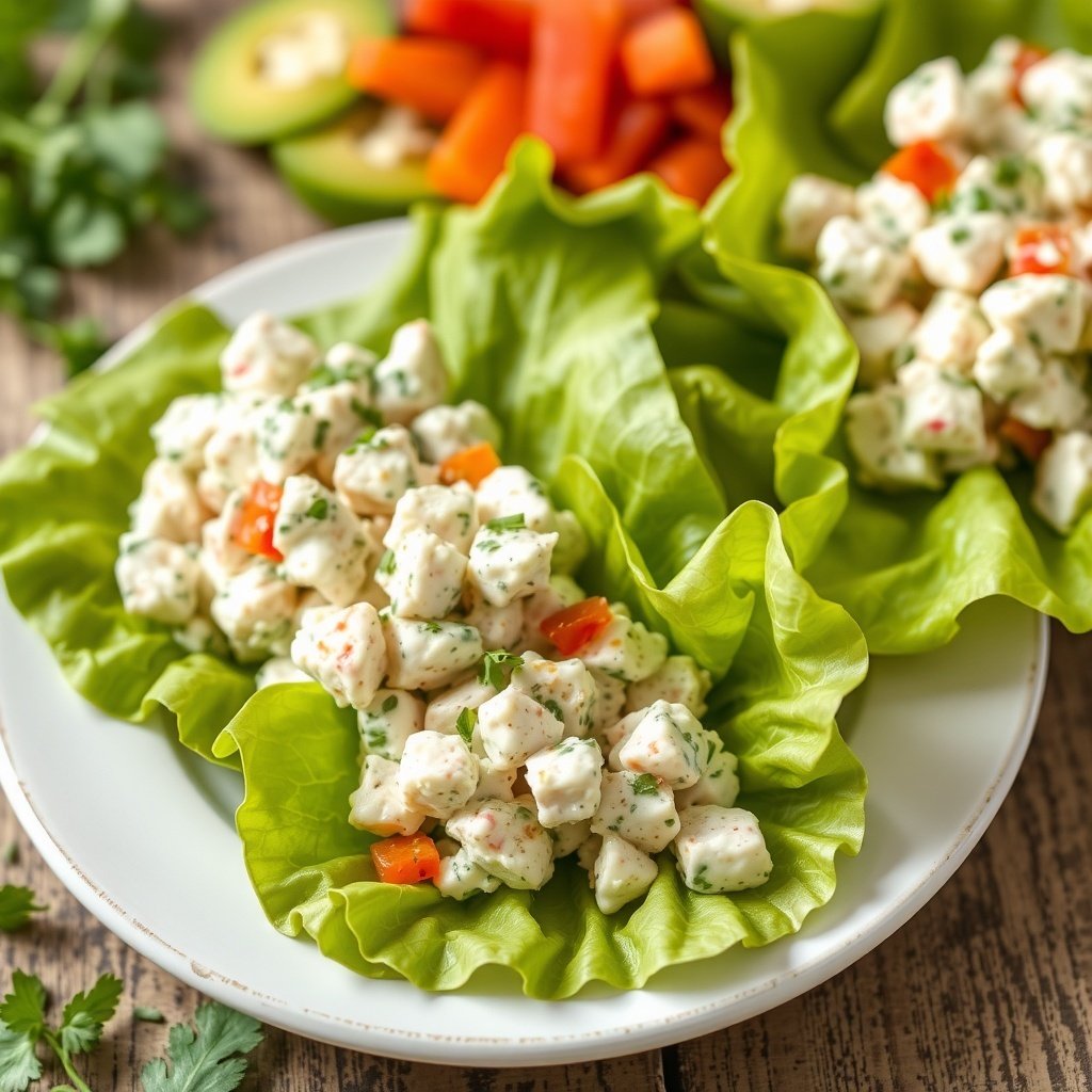 greek yogurt chicken salad lettuce wraps