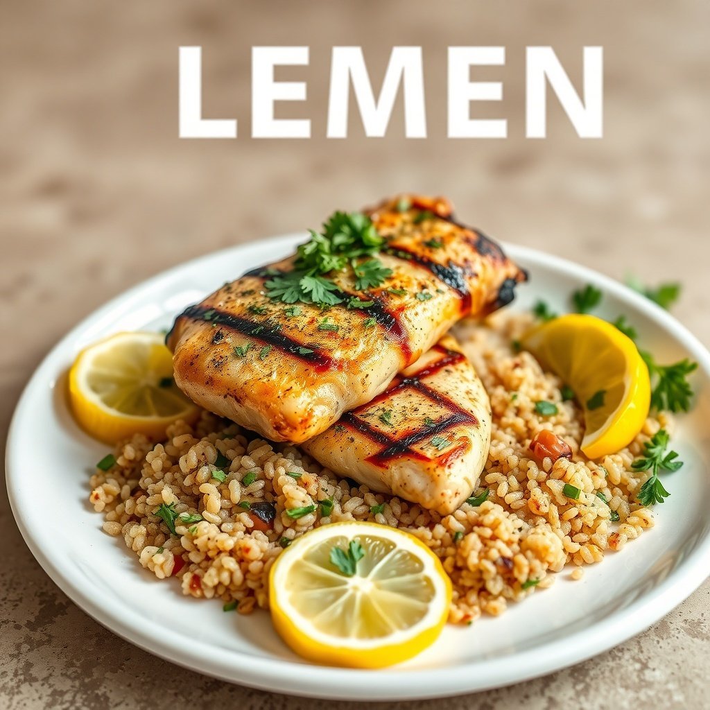 grilled lemon herb chicken with quinoa