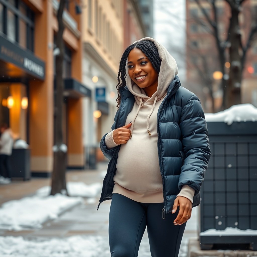 hoodie leggings puffer jacket sneakers cold wea