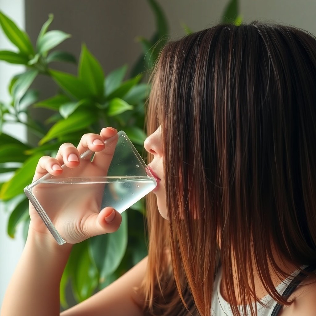 hydration and its impact on hair health the scene is absent of text le r