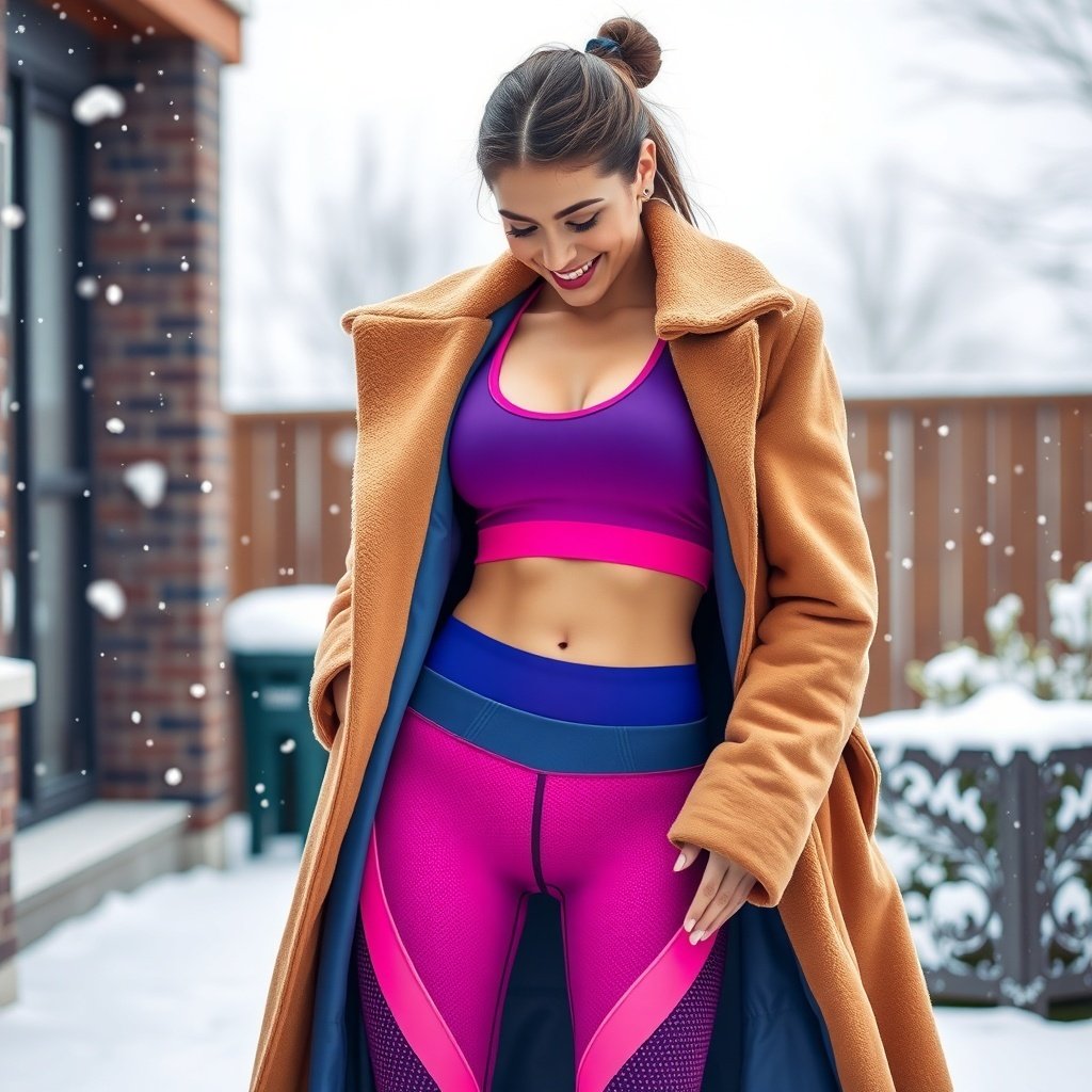 long coat plus gym set underneath