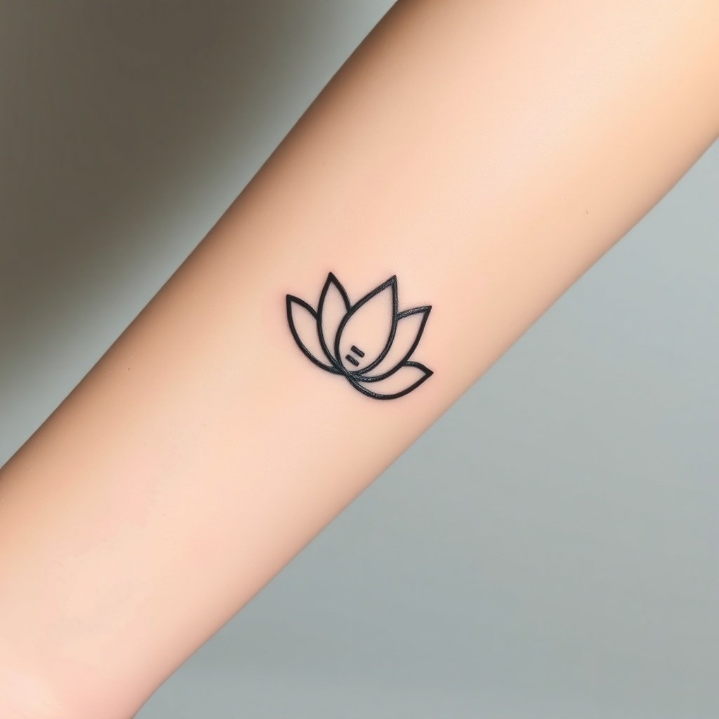 lotus outline with a small semicolon inside