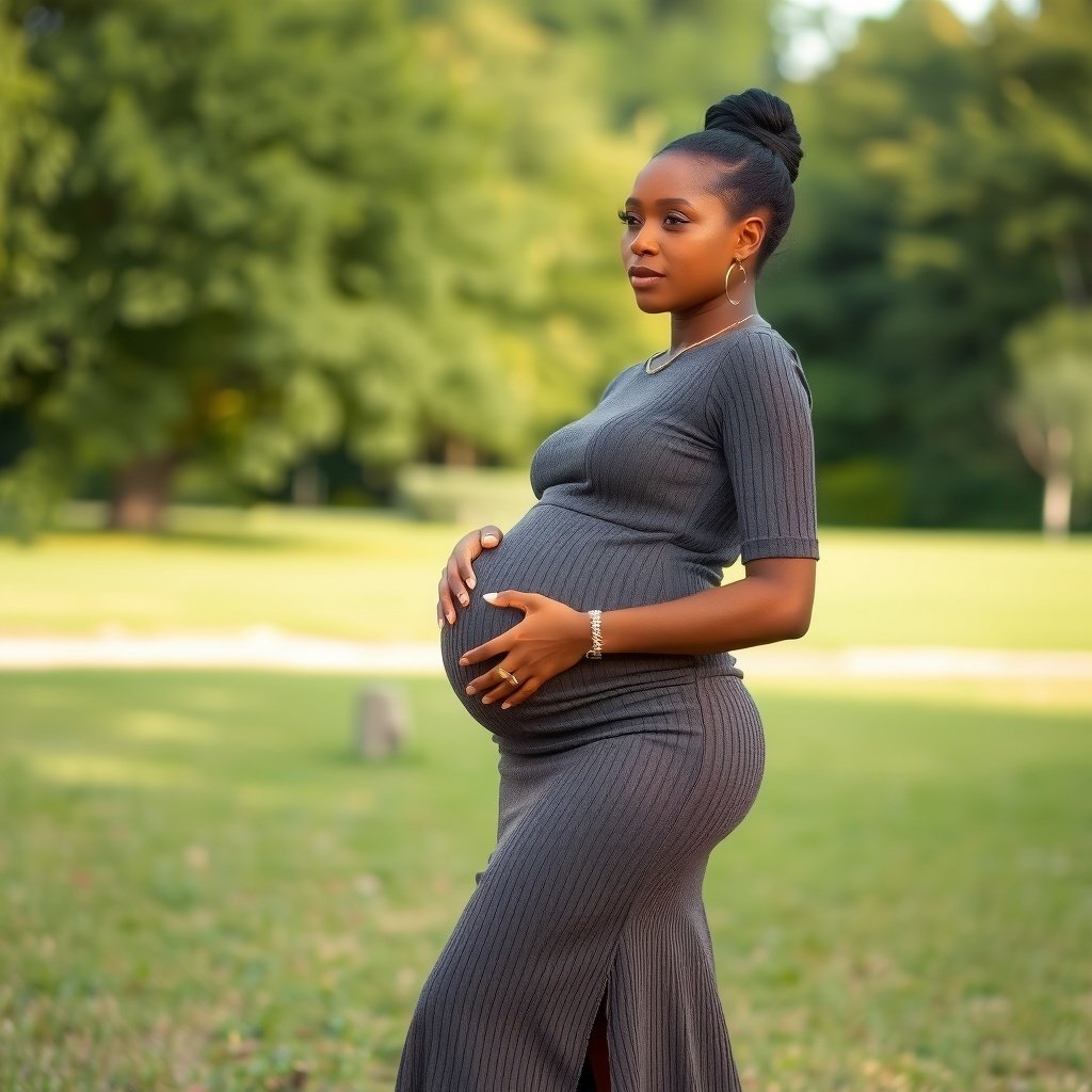 matching knit set top and skirt light jewelry