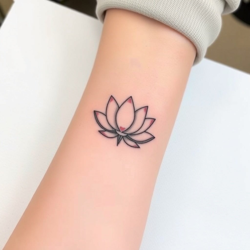 minimal lotus outline