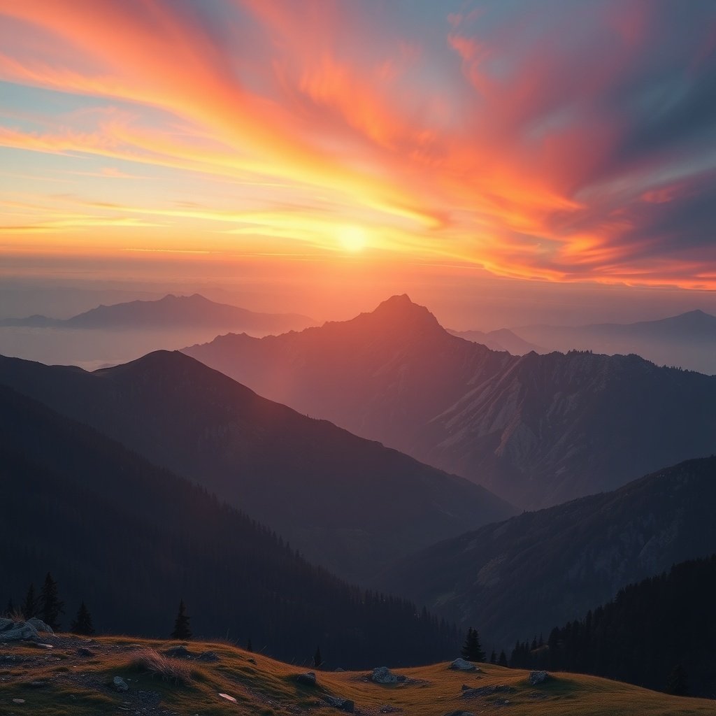 mountain and sunrise