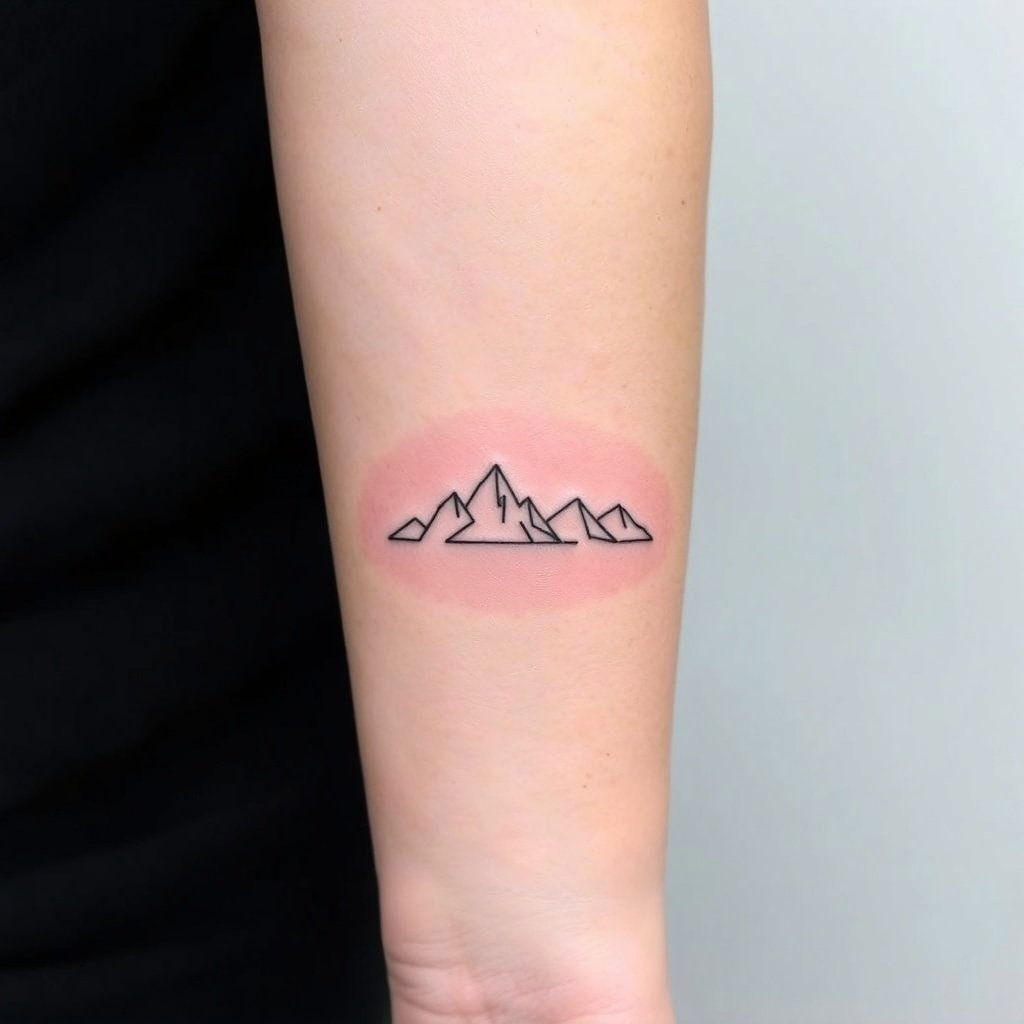 one line mountain range
