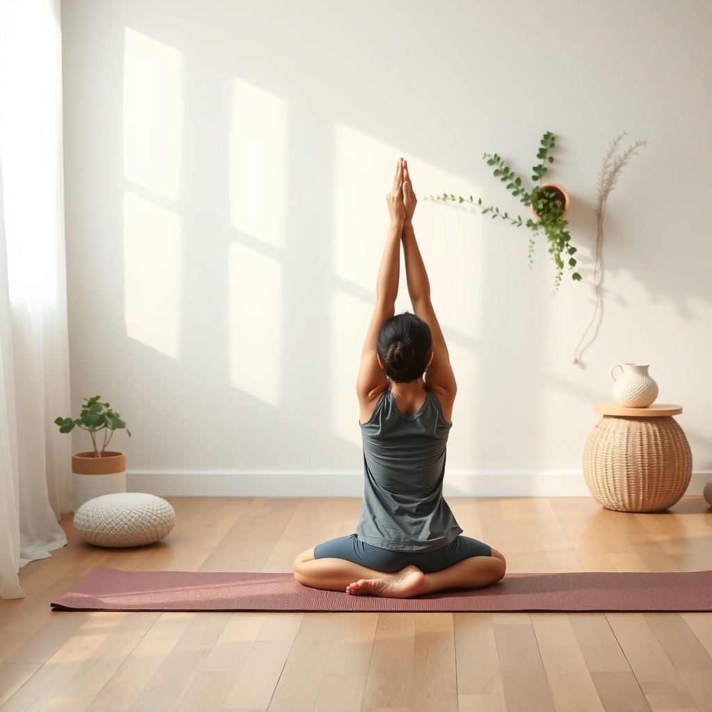 relaxing childs pose for mindfulness