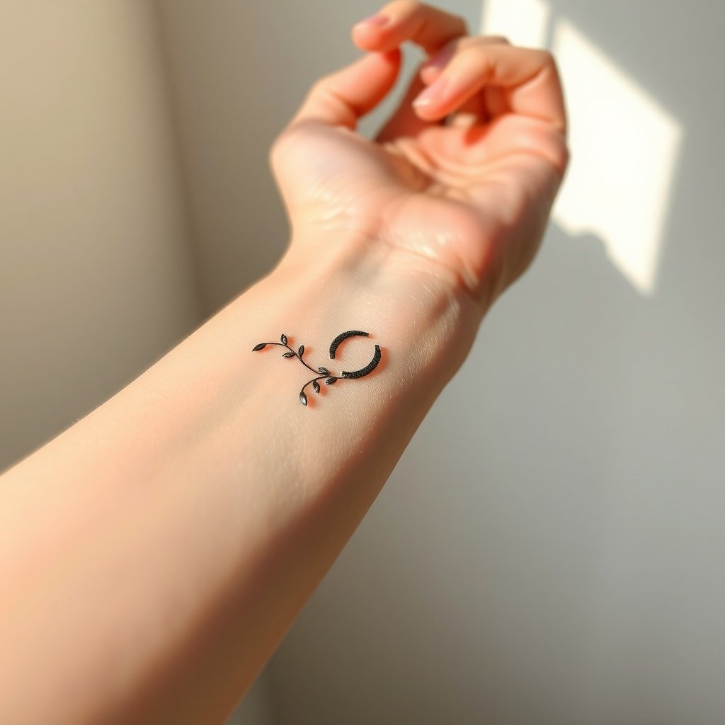 semicolon with a thin vine