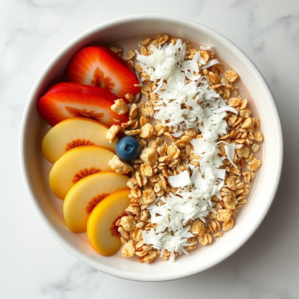 smoothie bowl with granola and coconut