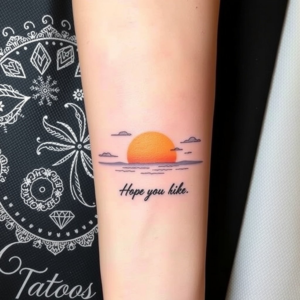 sun rising behind a line