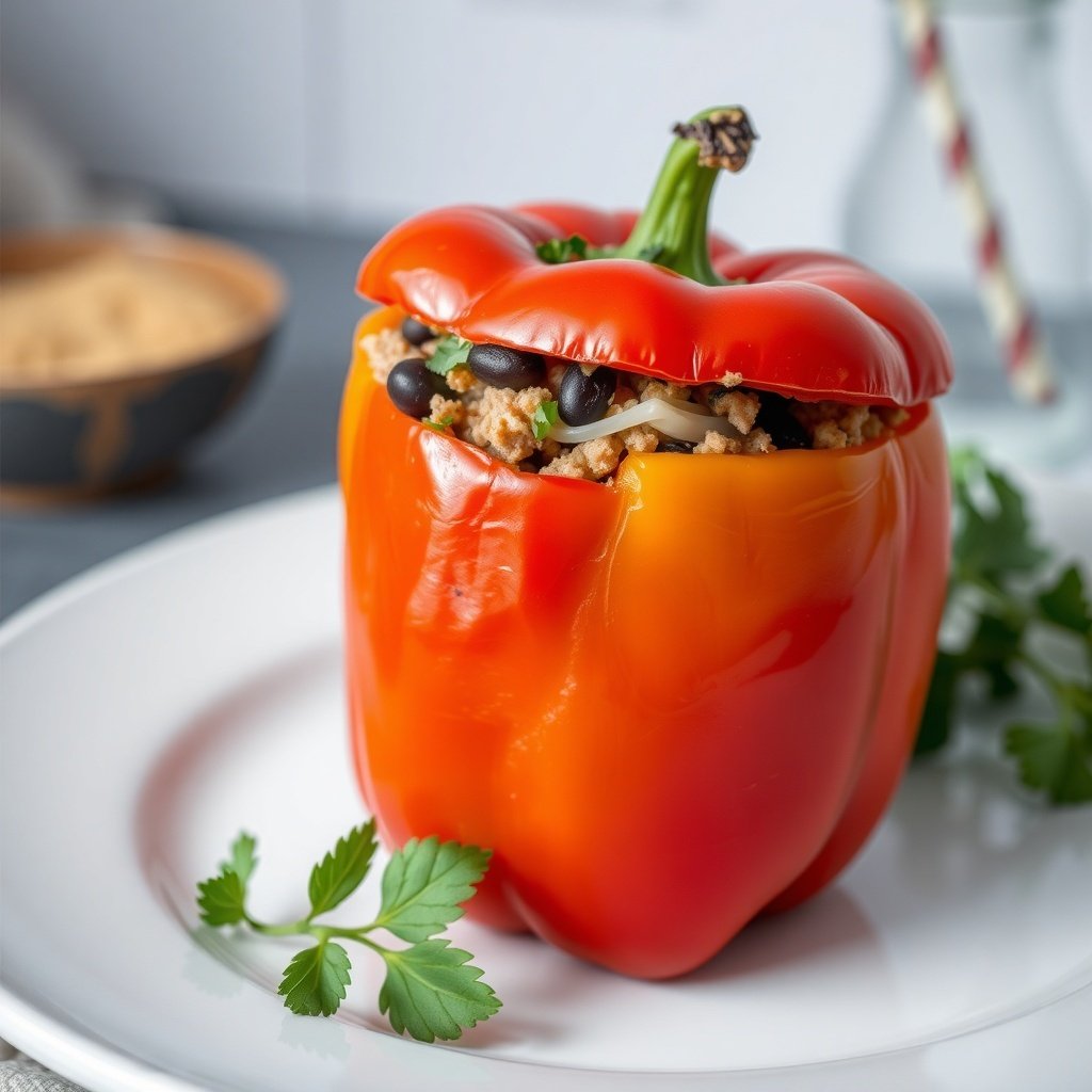 turkey and black bean stuffed peppers