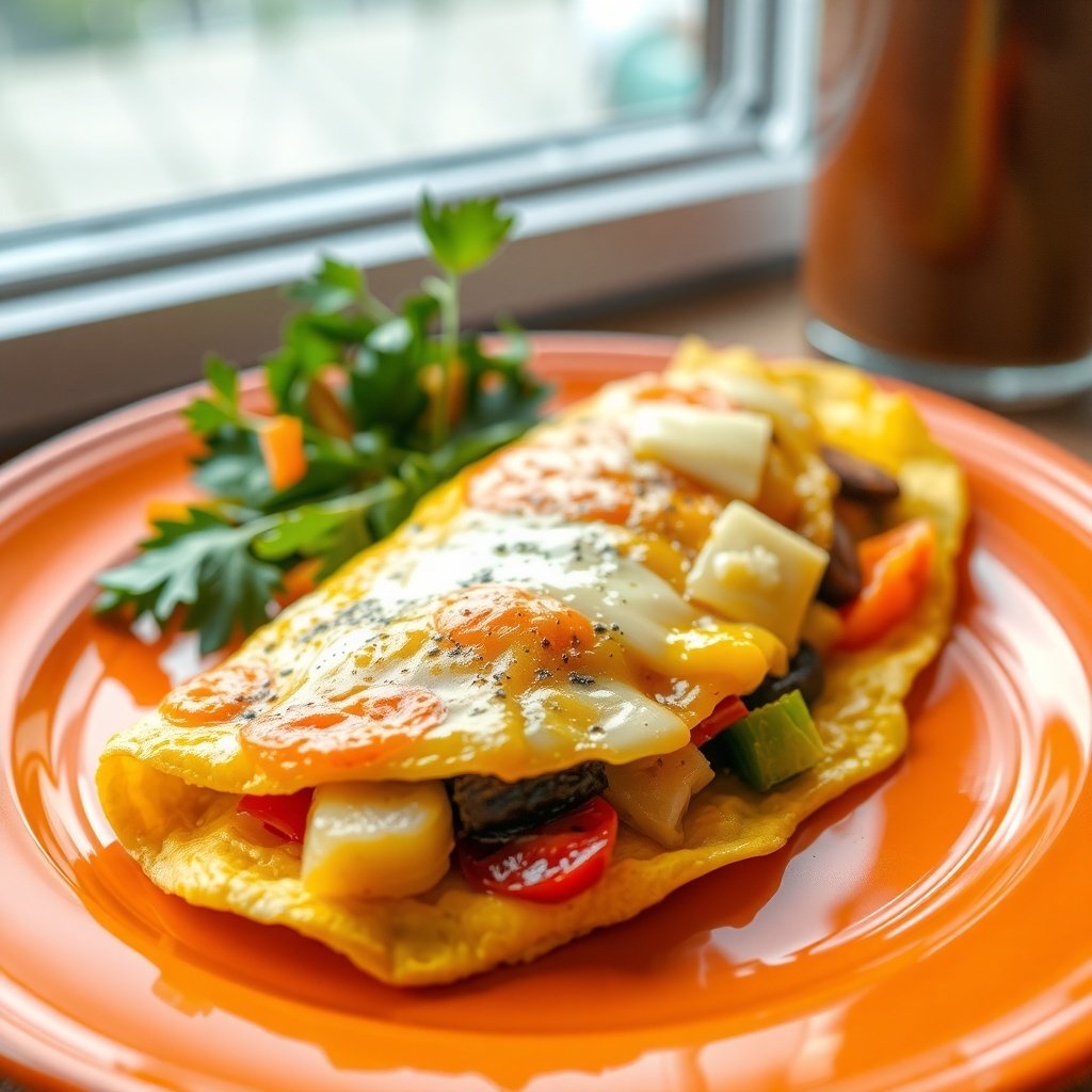 veggie omelette with cheese