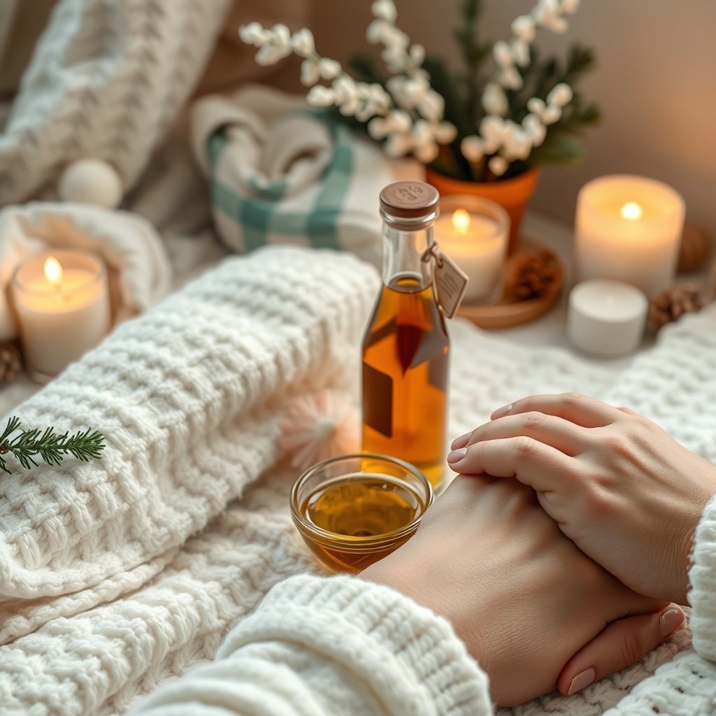 warm olive oil massage for hands and feet