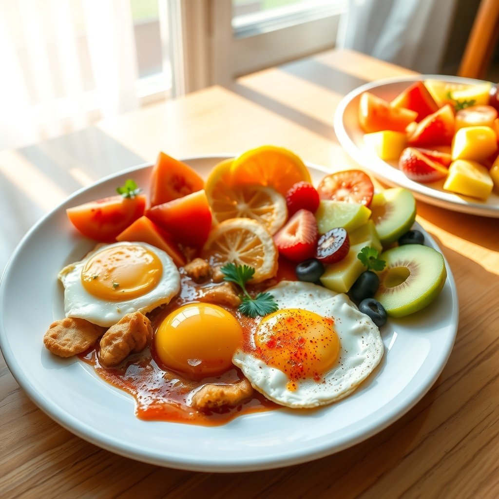 am healthy breakfast protein plus fruit or egg