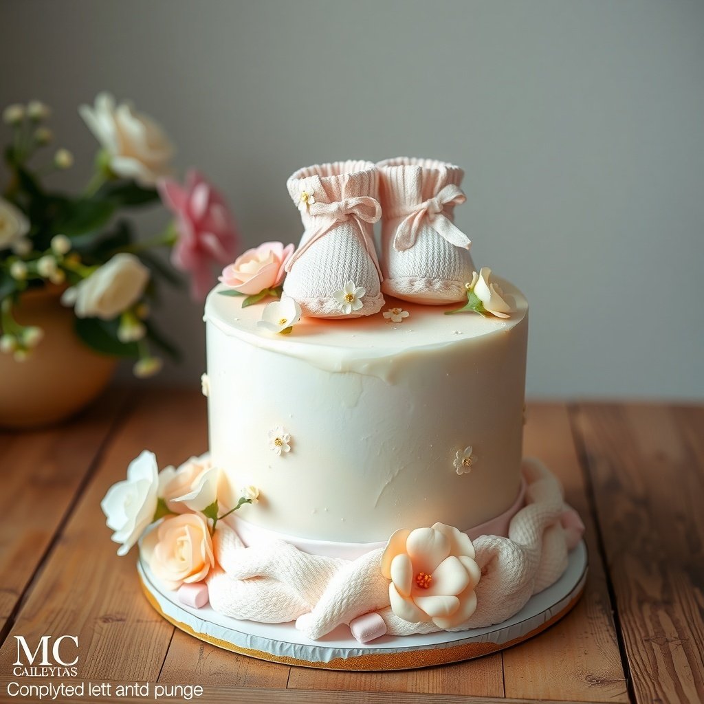 baby booties topper cake