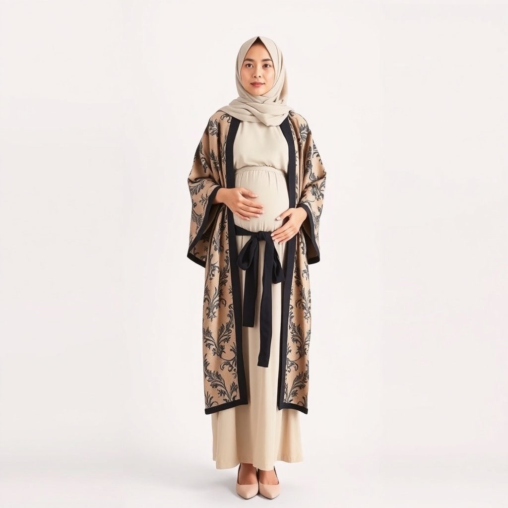 long kimono style outer over a simple dress