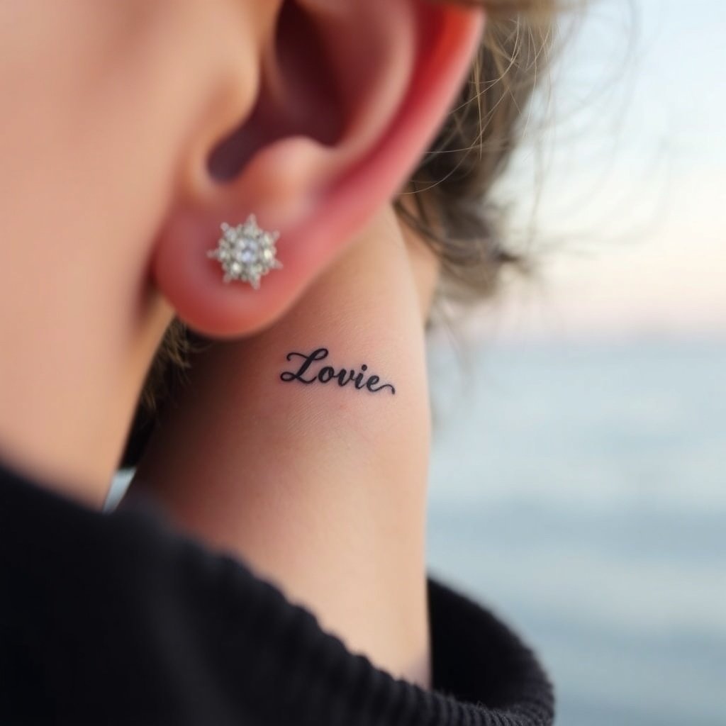 one word in fine script