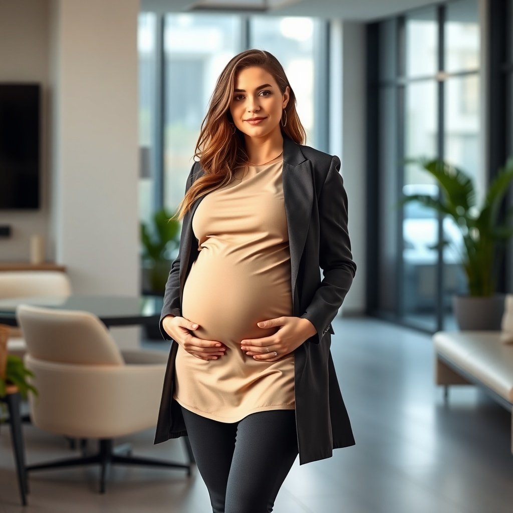 tunic top with leggings and a long blazer