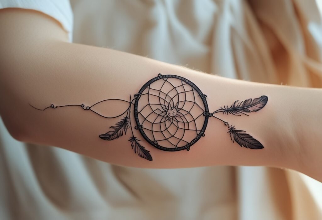 Dreamcatcher Tattoo A Symbol of Protection and Healing