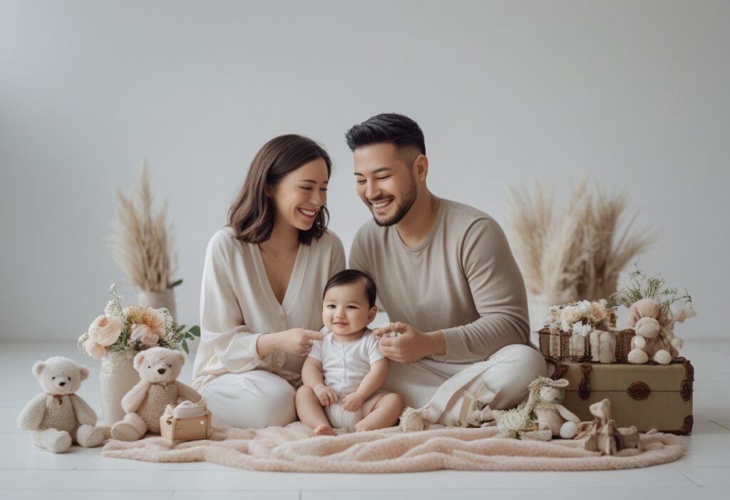 Family Photo Shoot with Baby Props