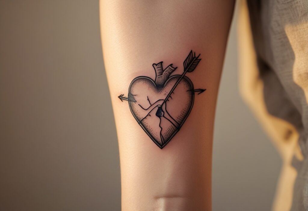 Heart Tattoo with an Arrow A Sign of Healing Heartbreak