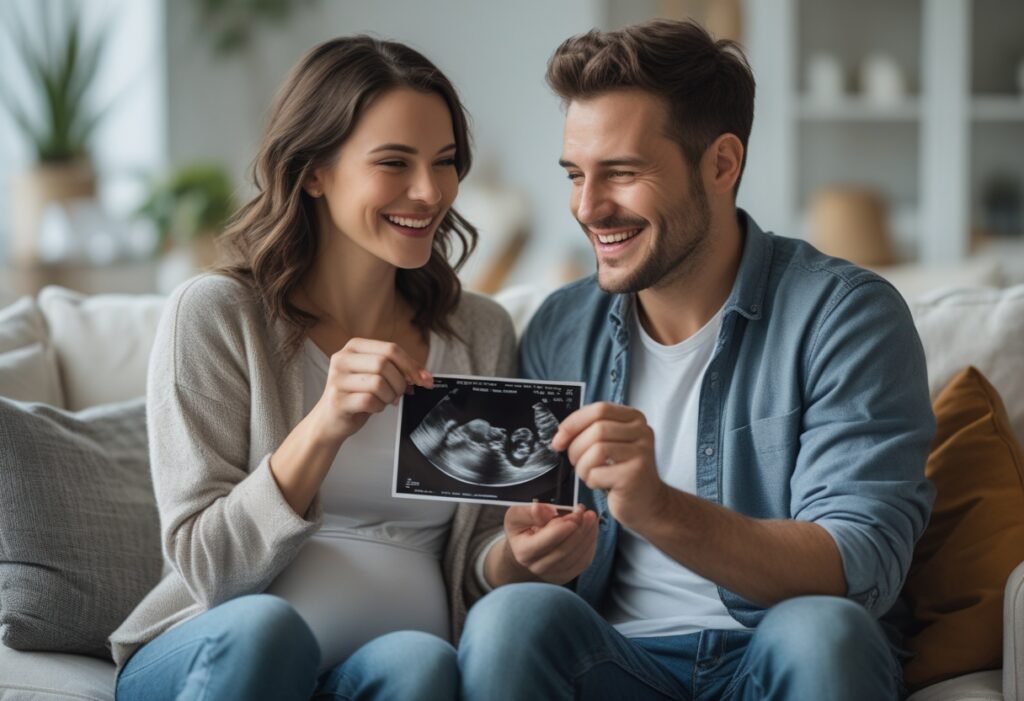 Pregnancy Reveal with Sonogram