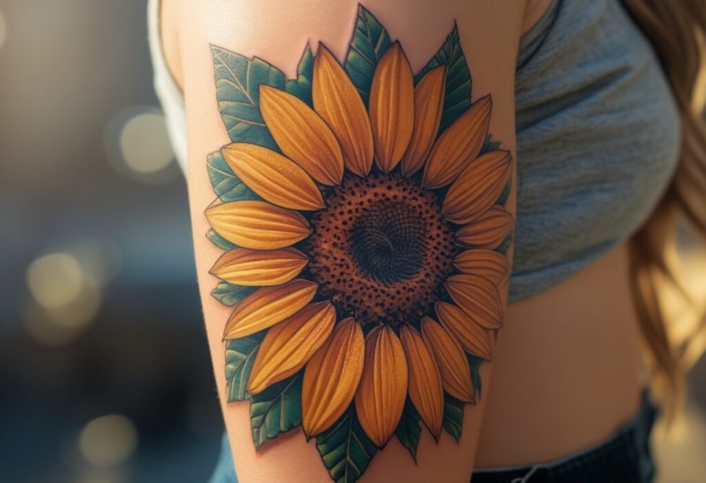 Sunflower Tattoo A Symbol of Positivity and Strength