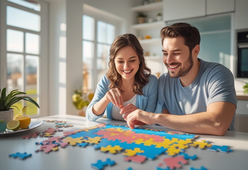 Surprise Pregnancy Reveal with a Puzzle