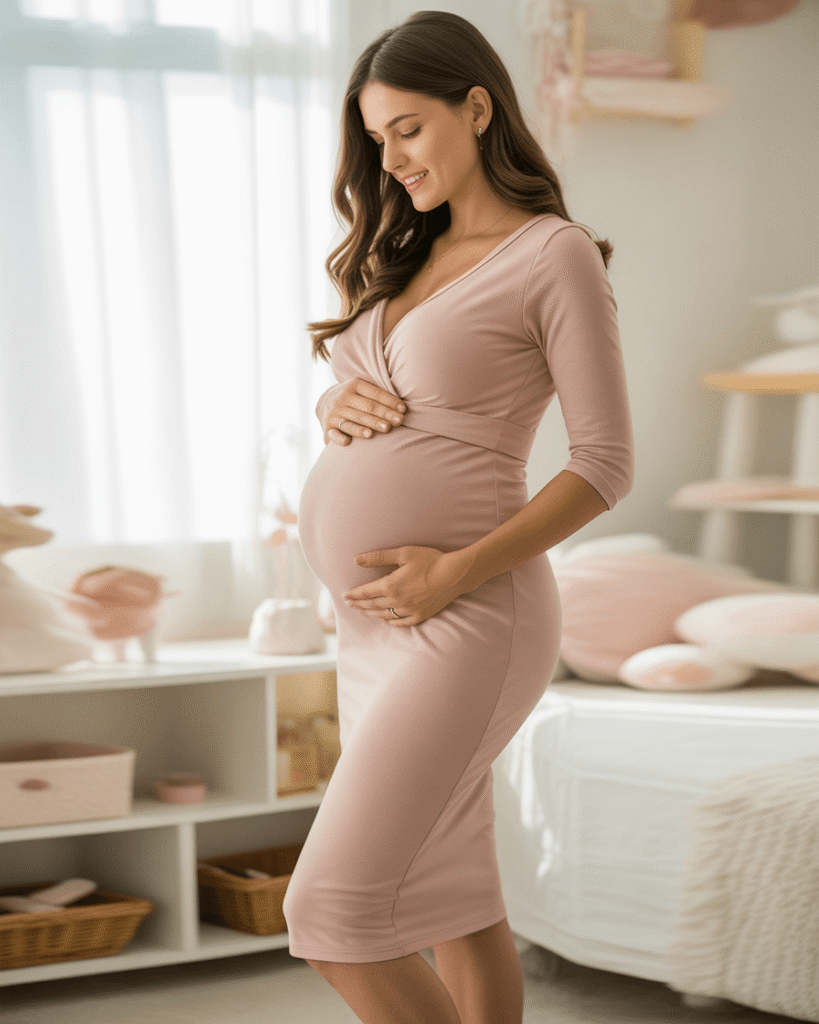 A Bodycon Dress to Highlight a Growing Bump