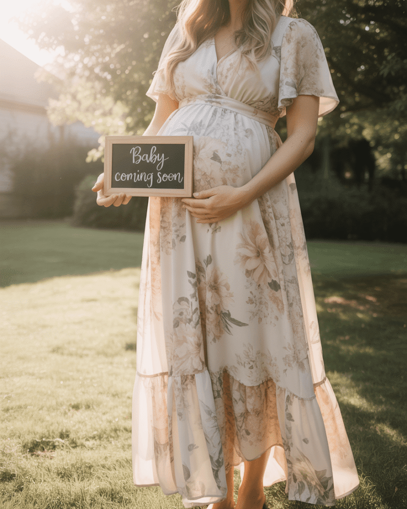 A Flowy Floral Dress for a Romantic Outdoor Reveal