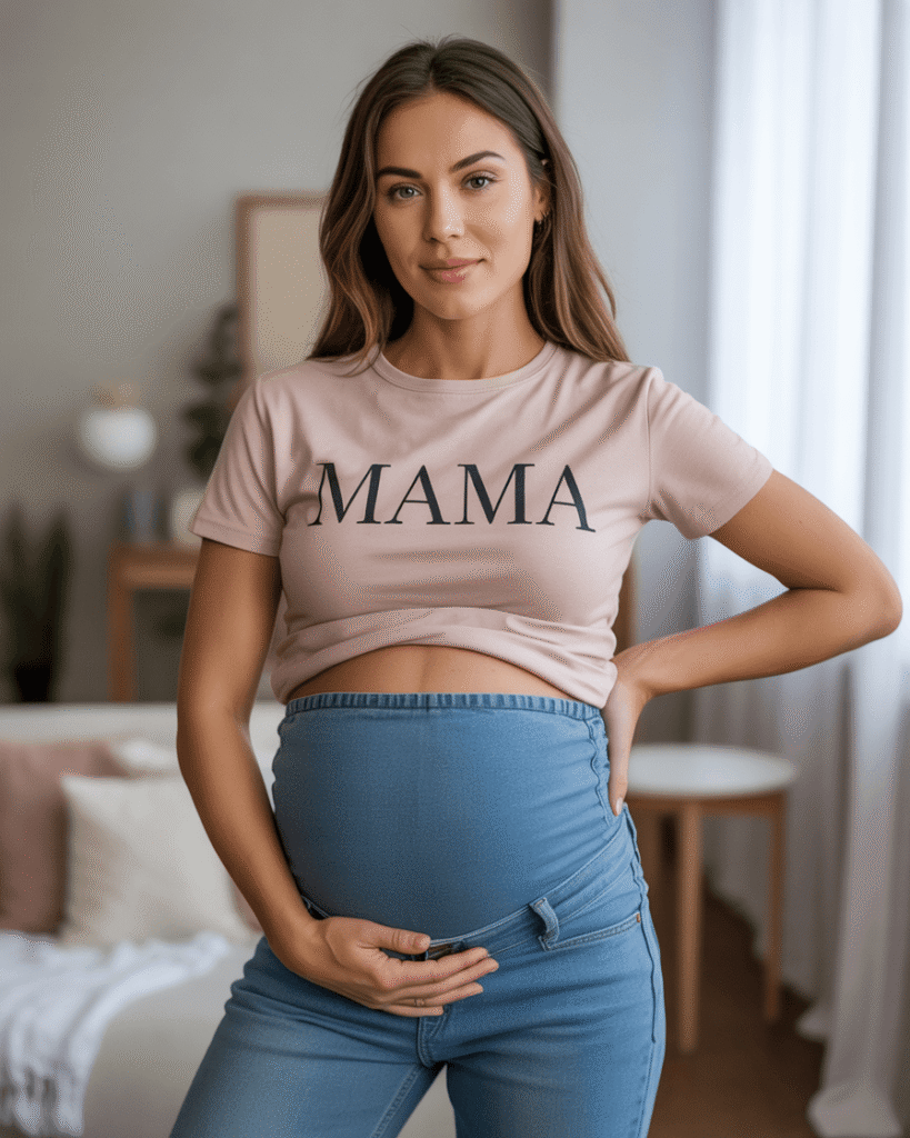A “Mama” Graphic Tee with Jeans or a Skirt