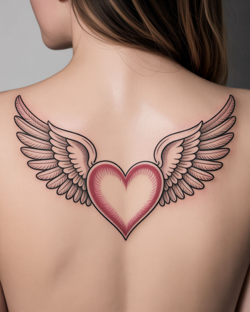 Heart With Angel Wings Tattoo