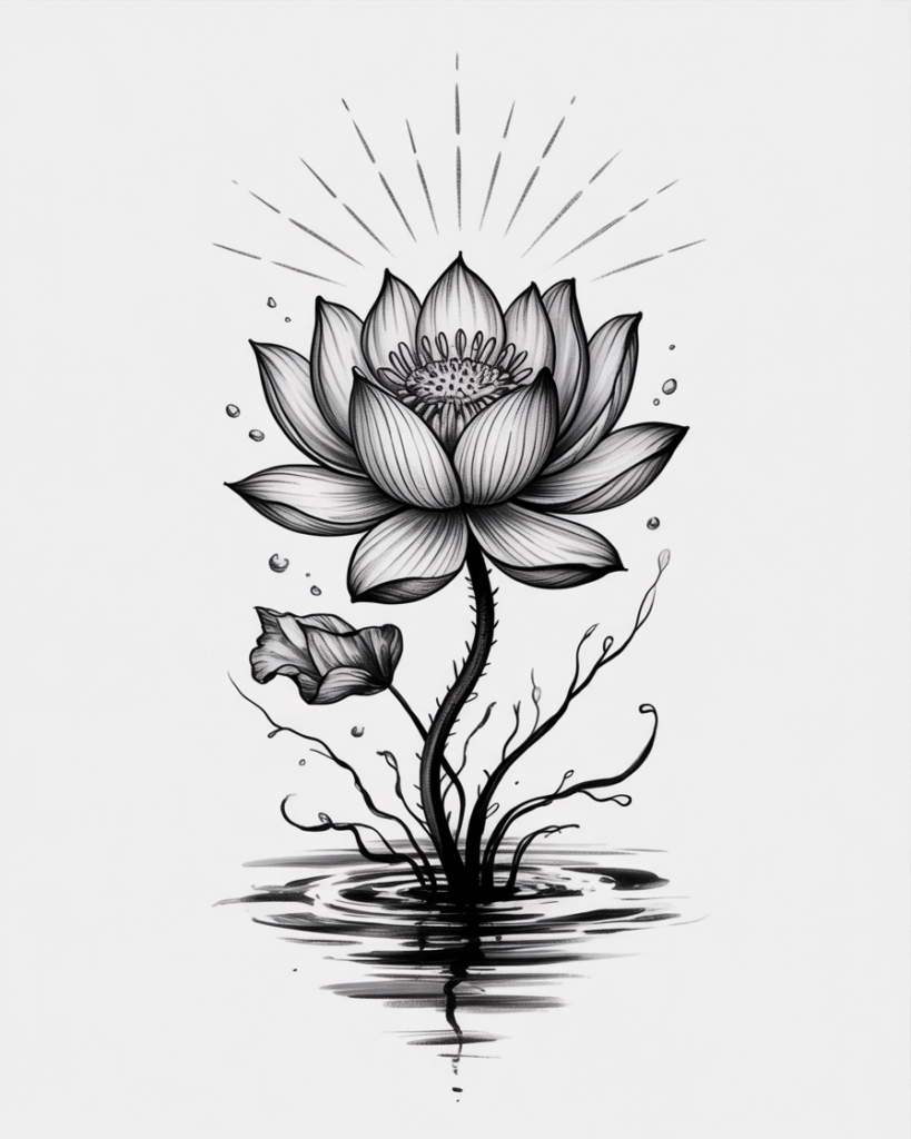 Lotus Flower Tattoo Growth After Pain