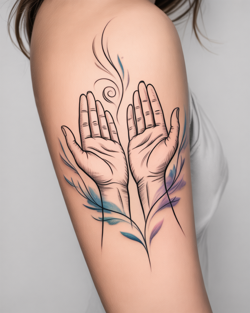 Open Hands Tattoo Letting Go and Receiving Peace