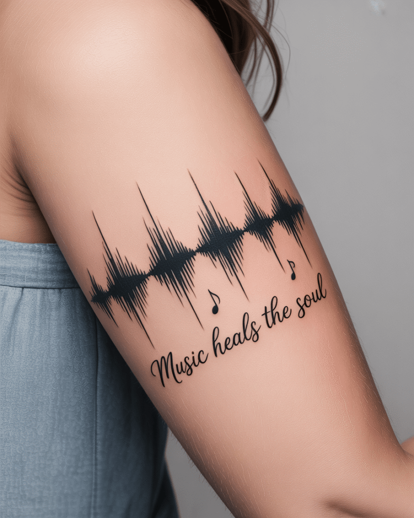 Soundwave Tattoo of a Meaningful Song or Voice