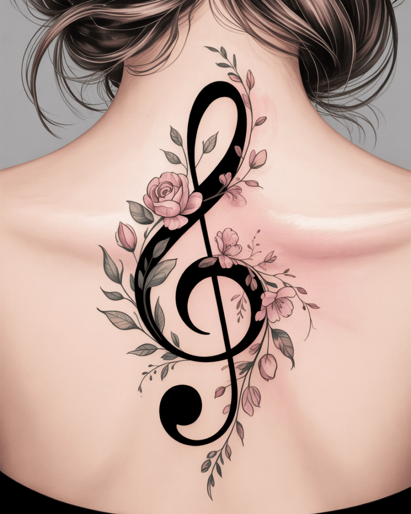 Treble Clef With Flowers