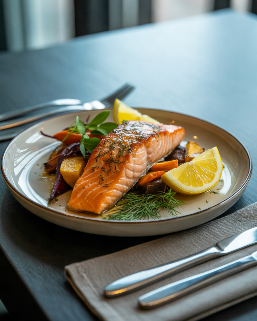 Baked-Salmon-With-Roasted-Vegetables-and-Sweet-Potato