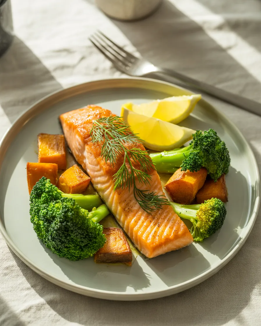 Baked-Salmon-With-Sweet-Potato-and-Broccoli