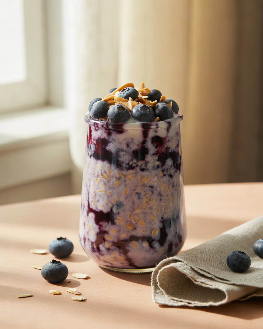 Blueberry-and-Almond-Overnight-Oats